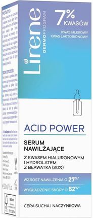 Lirene Acid Power Serum Nawilżające Z Kwasem Hialuronowym I Hydrolatem Bławatka 30 ml