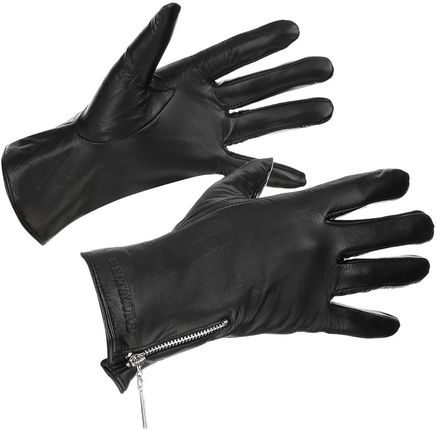 Rękawiczki skórzane damskie czarne polar BELTIMORE s/m K27