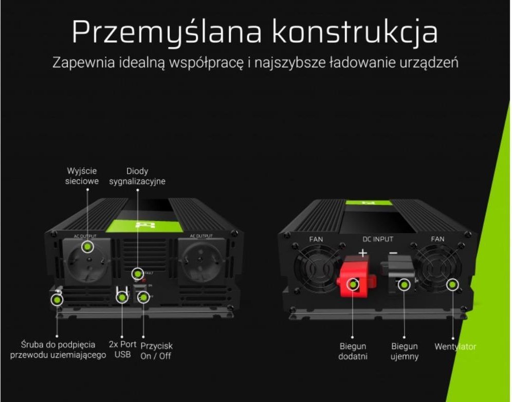 Green Cell Przetwornica Napięcia Inwerter Cell® 12V Na 230V 2000W/4000W ...