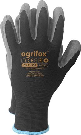 Ogrifox Rękawice Robocze Lateks Ochronne Ogrodnicze R. 8