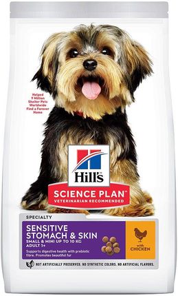 Hill'S Science Plan 3Kg Adult 1+ Sensitive Stomach & Skin Small & Mini Z Kurczakiem