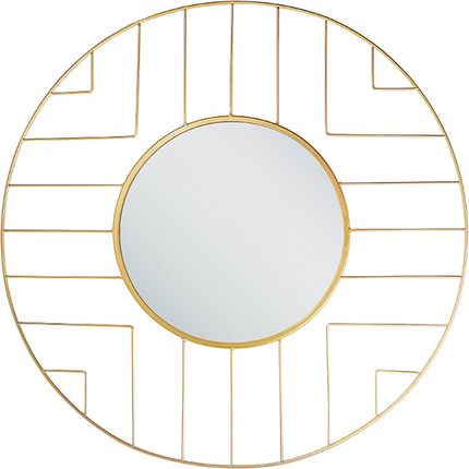 Beliani Dekoracyjne lustro ścienne metalowe wiszące okrągłe 60cm złote Hesdin