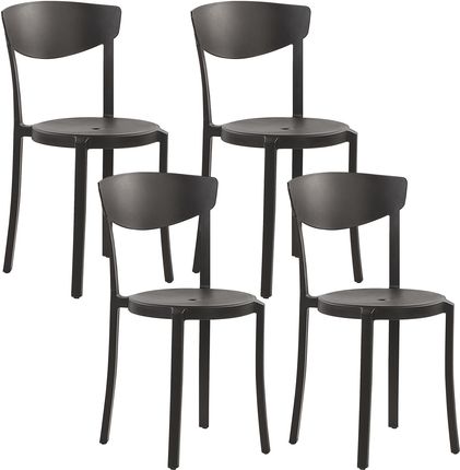 Beliani Zestaw 4 krzeseł do jadalni czarny VIESTE (268925)