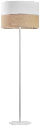 TK Lighting lampa podłogowa Linobianco E27 biało/naturalna (5241)