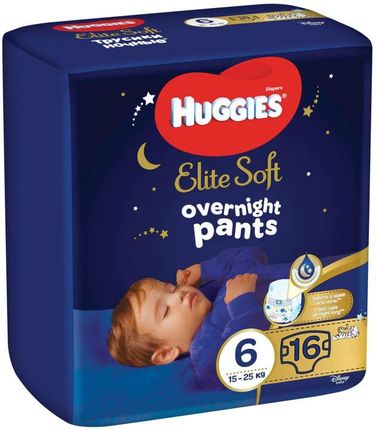 Huggies Pieluchomajtki Overnights Pants 6 (15-25Kg) Elite Soft 16Szt.