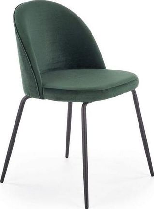Halmar Zielone Krzesło K314 Velvet Tapicerowane Na Metalowych Czarnych Nogach 7491087 II