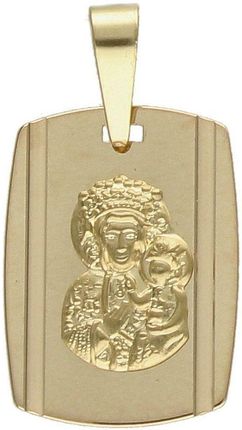Diament Wykonana ze złota zawieszka medalik z Matką Boską Częstochowską ZA6062