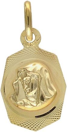 Diament Złota zawieszka medalik na Komunię z Matka Boska ZA2804