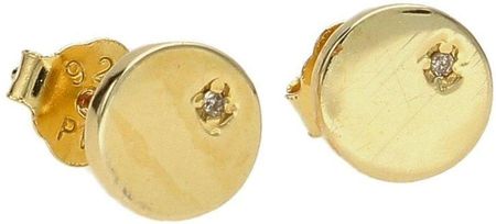 Diament Kolczyki 925 pozłacane kółka z brylantem DIAKLCDIAMENT1Z925