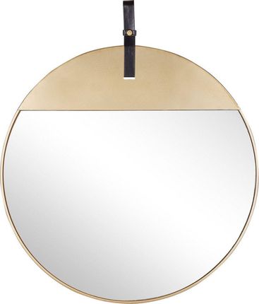 BELIANI Nowoczesne dekoracyjne lustro ścienne na pasku okrągłe 60 cm metalowe złote Gurs