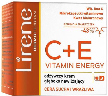 Krem Lirene Vitamin Energy C+E Odżywczy Głęboko nawilżający na dzień i noc 50ml