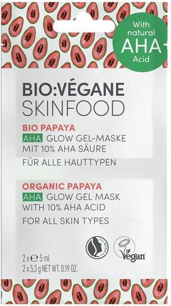 Bio Vegane, Żelowa maska papaja, 10 ml