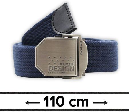 Pasek Materiałowy, Granatowy 110 cm, Militarny Solidny, Klamra Zamykana Manualnie -Pako Jeans PSPJNSDESIGNgr110