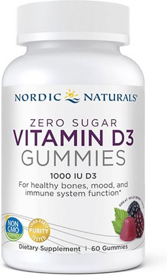 Nordic Naturals Vitamin D3 Zero Sugar Gummies 1000 IU Witamina D3 Żelki