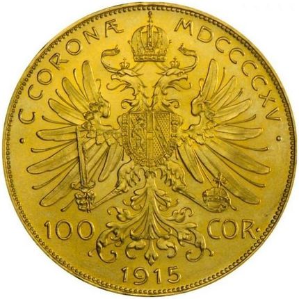 100 Kronen Austro-Wegry (1915) Złota Moneta Inwestycyjna
