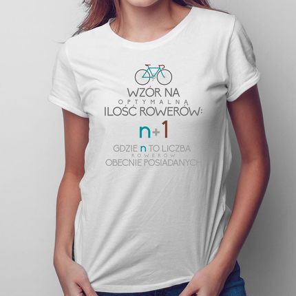 Wzór na optymalną ilość rowerów - damska koszulka na prezent
