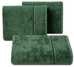 Eurofirany Ręcznik Kąpielowy 50X90 Ciemny Zielony Z Czarnym Pasem 500 G/M2 Włókien Bambusowych