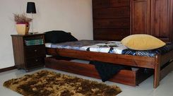 Zdjęcie Meblo Drew Zestaw Figaro 90X200 + Materac Sprężynowy Orzech 2656 - Osiek