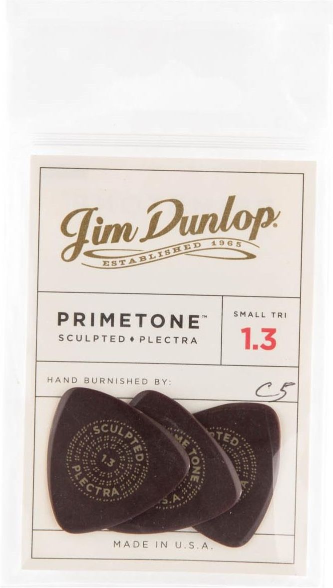 Dunlop Primetone Small Triangle Médiators Guitare 1.30 Mm - Lot De 3