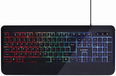 Klawiatura Gembird Multimedialna Kb-Uml-03 Slim Usb Podświetlenie Rgb Us Layout Czarna (Kbuml03)