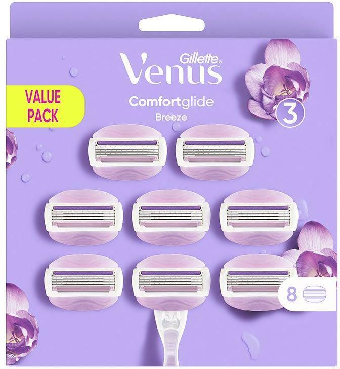 Lames De Rasoir Gillette Venus ComfortGlide Spa Breeze - Lot De 8 - Pour Rasoir Femme - Neuf Sous Blister