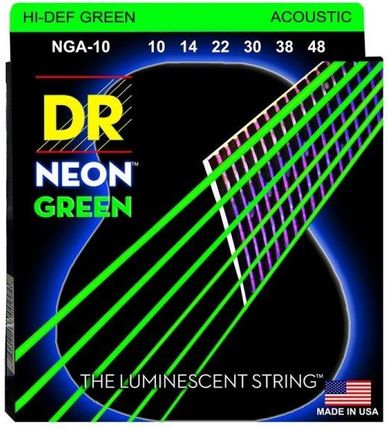 Dr Strings NGA-10 10-48 neon green struny do gitary akustycznej