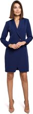 Style Minimalistyczna sukienka żakietowa z ozdobnym guzikiem z przodu Granatowy S - zdjęcie 1