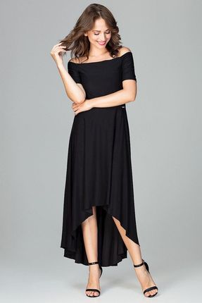 Lenitif Asymetryczna sukienka z opuszczonymi ramiączkami Czarny M
