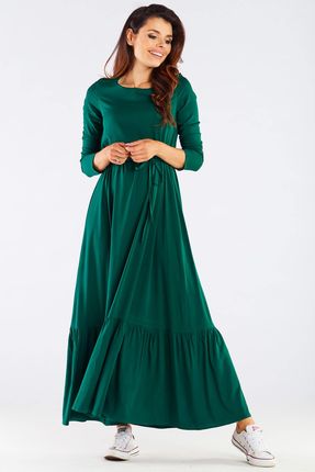 Awama Długa zwiewna sukienka oversize Zielony S/M