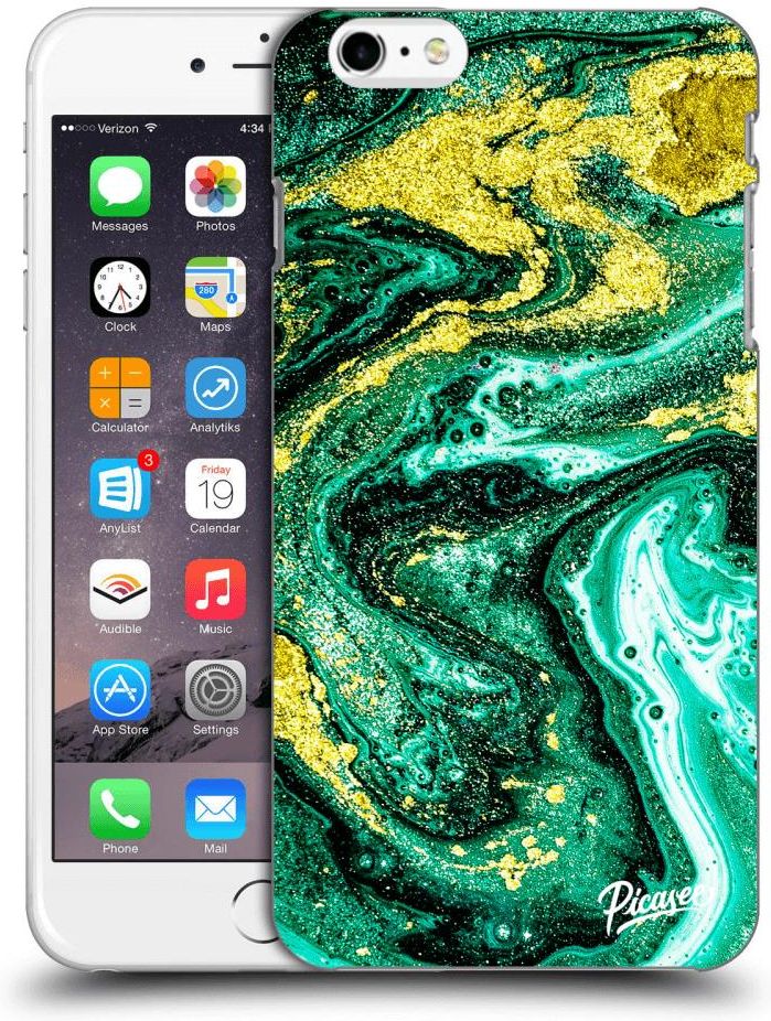 Silikonowe PrzeŹroczyste Etui Na Apple Iphone 6 Plus6s Plus Green Gold Etui Na Telefon 8918