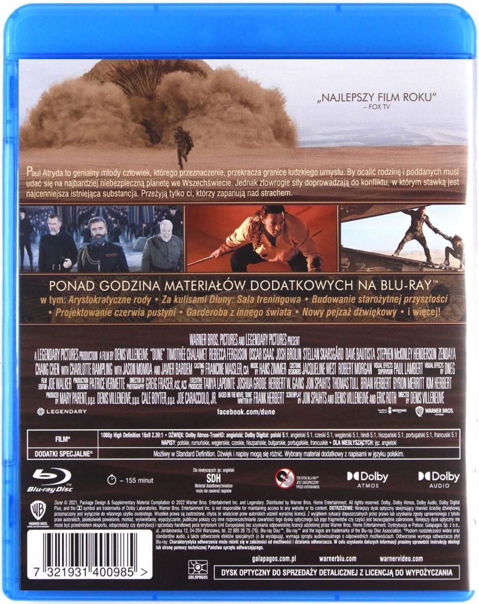 Diuna, Blu-ray - Denis Villeneuve - zdjęcie 1 Diuna, Blu-ray - Denis Villeneuve