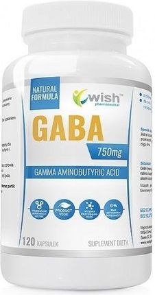 Kapsułki GABA 750mg kwas gamma-aminomasłowy Vcaps Wish Pharmaceutical 120 szt.