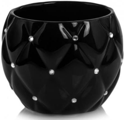 Doniczka ceramiczna glamour 13,5 cm czarna