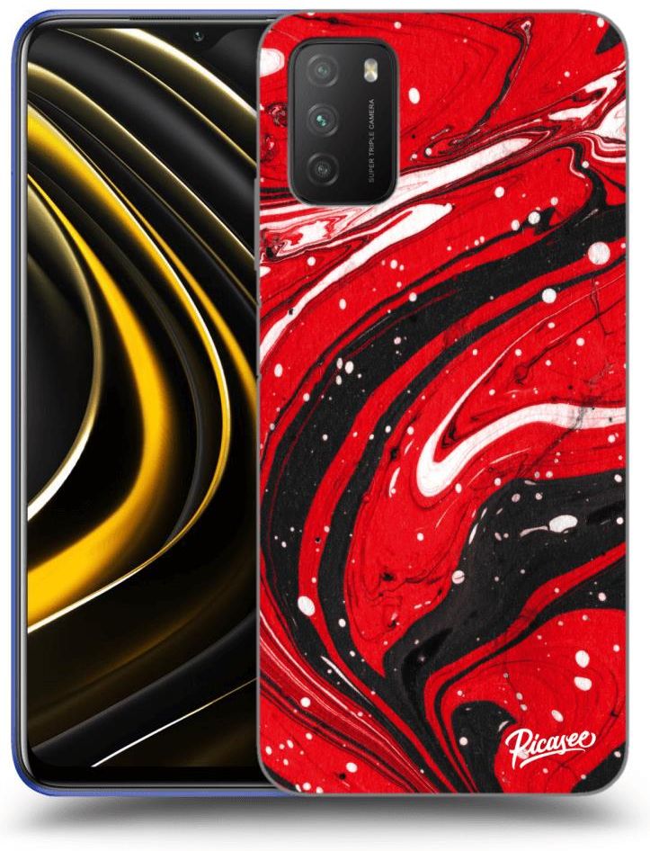 Silikonowe PrzeŹroczyste Etui Na Xiaomi Poco M3 Red Black Etui Na Telefon Ceny I Opinie 0260