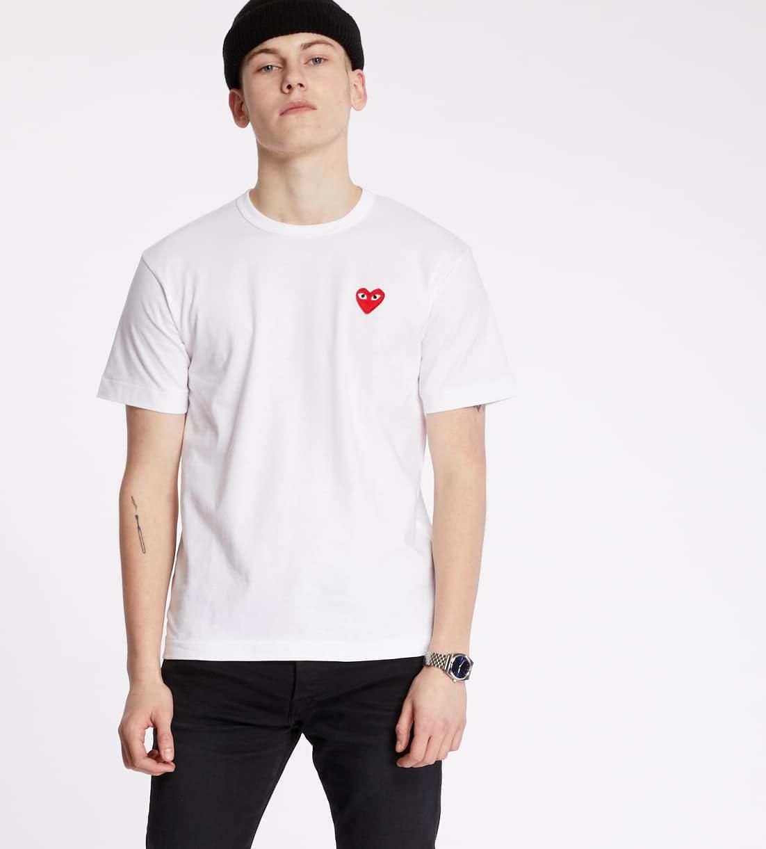 COMME des GARÇONS PLAY ホワイトTシャツ M Comme Des Garçons Play ハートロゴ Tシャツ 通販 - FARFETCH
