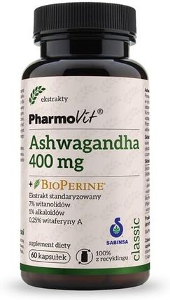 Pharmovit Ashwagandha 400mg + Bioperine 60kaps.
