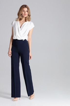 Eleganckie spodnie w kant (Granatowy, XL)
