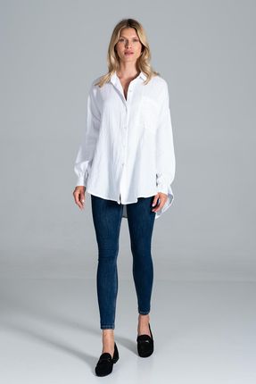 Klasyczna koszula w luźnym stylu (Biały, Uniwersalny)