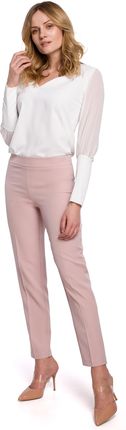 Klasyczne damskie spodnie cygaretki (Różowy, M)