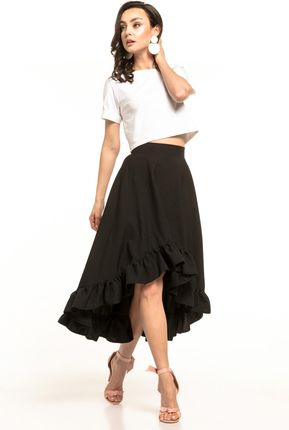 Efektowna spódnica w hiszpańskim stylu (Czarny, XL)