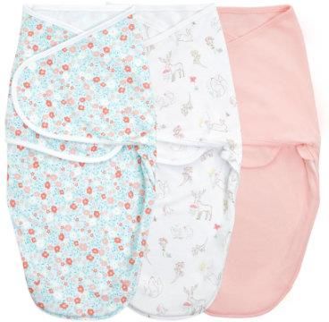 Aden + Anais Essential S Easy Swaddle Wrap-Around Pucksack 3-Pack Set Bajka Flower - 66X28Cm