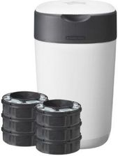 Tommee Tippee Twist & Click Advanced Pojemnik Na Pieluchy, W Tym 6 Kaset Z Antybakteryjną Folią Pochodzącą Upraw Ekologicznych Green Kolorze Biały