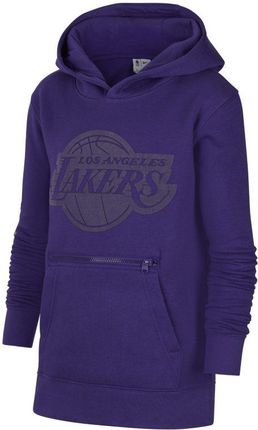 Nike Dzianinowa Bluza Z Kapturem Dla Dużych Dzieci Los Angeles Lakers Courtside Nba Fiolet
