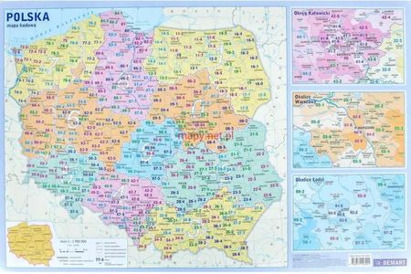 Podkładka Edukacyjna Mapa Administracyjna Polski Z Kodami Pocztowymi