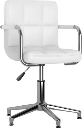 Krzesło Biurowe Vidaxl Obrotowe Krzesło Biurowe Białe Obite Sztuczną Skórą