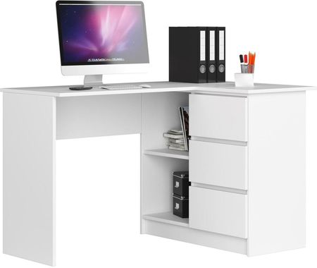 Biurko Komputerowe Białe Narożne Heron 2X