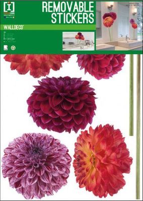 Naklejka Ścienna Dahlia 50X70Cm Winylowa Fioletowy Pomarańczowy 9546814