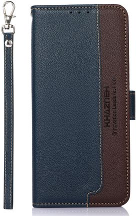 Erbord Etui Wallet do Motorola Edge 20 Lite KHAZNEH Dual Color Niebieski / Brązowy