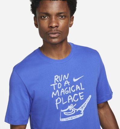 Nike Męski T Shirt Do Biegania Dri Fit Nathan Bell Niebieski