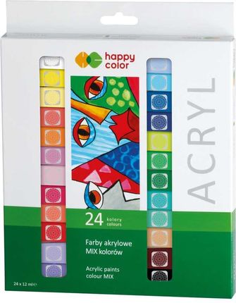 Happy Color Farby Akrylowe Zestaw Kolorystyczny 24 Kolory X 12ml Ha 7370 0012-H24 209L904